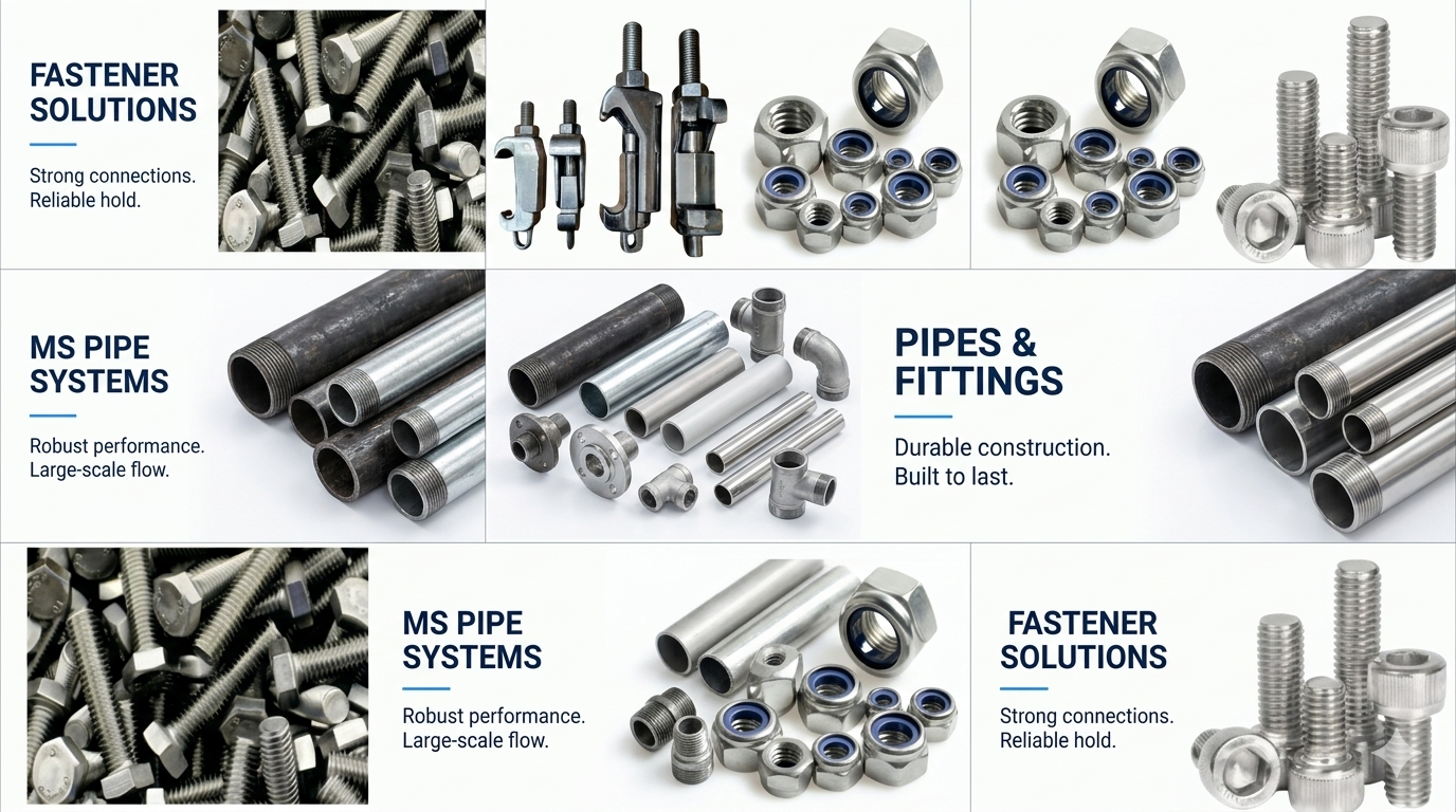 MS, GI, Seamless & SS Pipes and Fittings